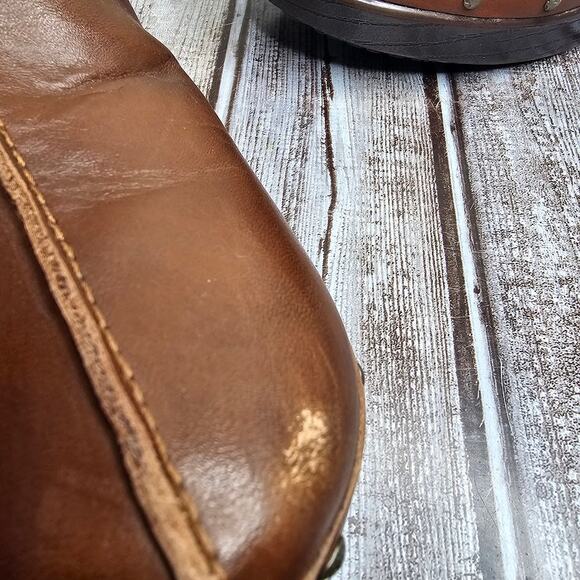 Abeo b.i.o. brown Fay nonslip slip on nursing clogs buckle leather size 9 - Picture 3 of 9